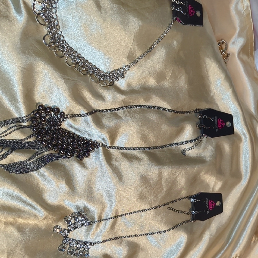 Paparazzi Silver Chain Necklace and Earring Set